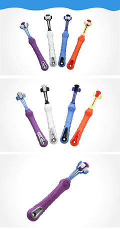 Three Sided Pet Toothbrush Dog Brush Bad Breath Tartar Teeth Care