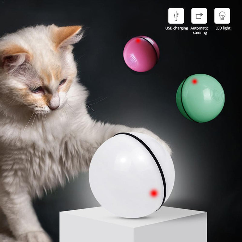 LED Laser Electronic Rolling Pet Funny Cat Toy Ball - TikTopia