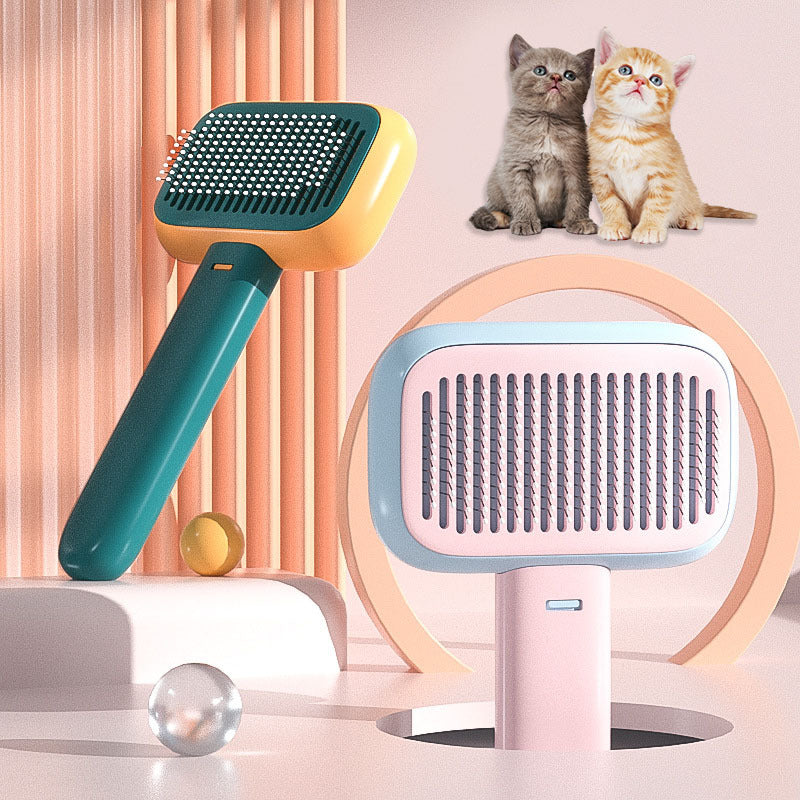 New Pet Cat Dog Hair Brush Hair Massage Comb Open-Knot Brush Grooming Cleaning Tool Stainless Steel Comb - TikTopia