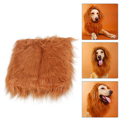 Cute Pet Cosplay Clothes Transfiguration Costume Lion Mane Winter Warm Wig Cat Large Dog Party Decoration With Ear Pet Apparel - TikTopia