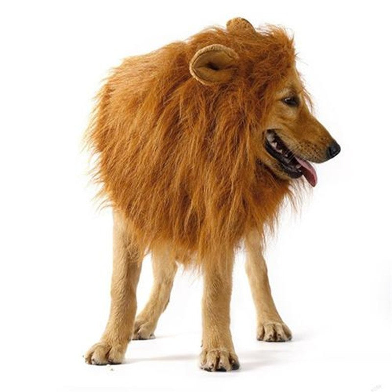 Cute Pet Cosplay Clothes Transfiguration Costume Lion Mane Winter Warm Wig Cat Large Dog Party Decoration With Ear Pet Apparel - TikTopia