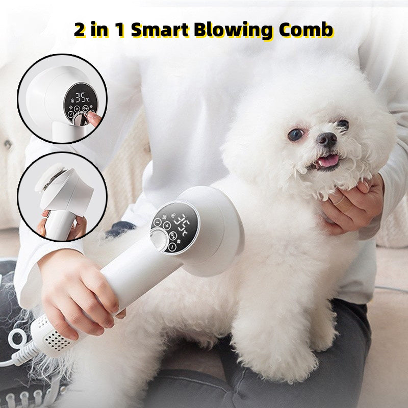 Smart Pet Hair Dryer Dog Golden Retriever Cat Grooming Hairdressing Blow & Comb Silent No Harm Pet Cleaning Supplies Pet Products - TikTopia
