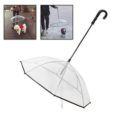 Dog's Transparent Umbrella With Traction Chain Removable Umbrella Pet Products - TikTopia
