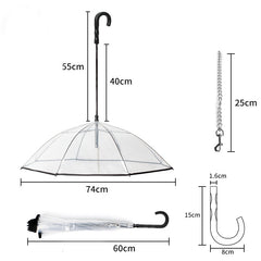 Dog's Transparent Umbrella With Traction Chain Removable Umbrella Pet Products - TikTopia