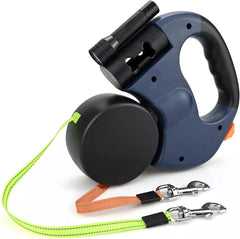 Retractable Lead Leash Double  Dual Doggie 2 Dog 50 Pounds For Pet - TikTopia