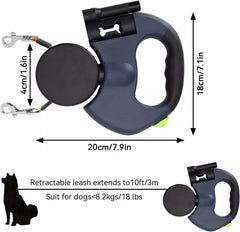 Retractable Lead Leash Double  Dual Doggie 2 Dog 50 Pounds For Pet - TikTopia