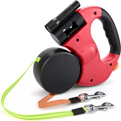 Retractable Lead Leash Double  Dual Doggie 2 Dog 50 Pounds For Pet - TikTopia