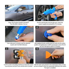 56pcs Car Paintless Kit Dent Puller Lifter Repair Removal Hail Gun Tool UK Plug - TikTopia