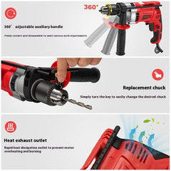 Electric Hand Drill Impact Drill Rechargeable High-power Electric Tools - TikTopia