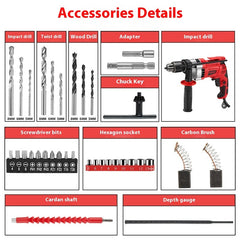 Electric Hand Drill Impact Drill Rechargeable High-power Electric Tools - TikTopia