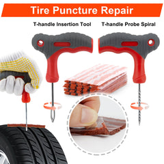 65PCS TYRE PUNCTURE REPAIR TOOL KIT MOTORCYCLE CAR VAN EMERGENCY TUBELESS TIRE - TikTopia