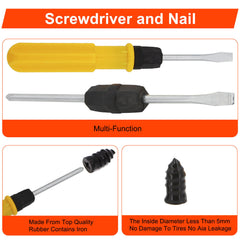65PCS TYRE PUNCTURE REPAIR TOOL KIT MOTORCYCLE CAR VAN EMERGENCY TUBELESS TIRE - TikTopia