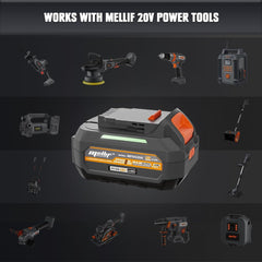 The Mellif 20V Lithium-ion Battery Pack And Charger Is Compatible With Dewalt 20V Cordless Power Tools, Mellif Tools, 4.0Ah Batteries, And 4.0A Fast Charger Combinations - TikTopia