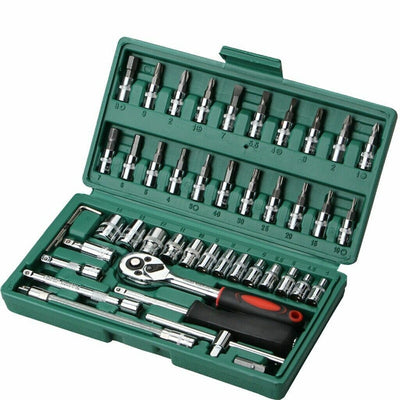 52pc Metric Socket Set Ratchet Torx Wrench Kit 1-4 Drive Repair Tool With Case - TikTopia
