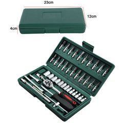 52pc Metric Socket Set Ratchet Torx Wrench Kit 1-4 Drive Repair Tool With Case - TikTopia
