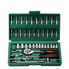 52pc Metric Socket Set Ratchet Torx Wrench Kit 1-4 Drive Repair Tool With Case - TikTopia