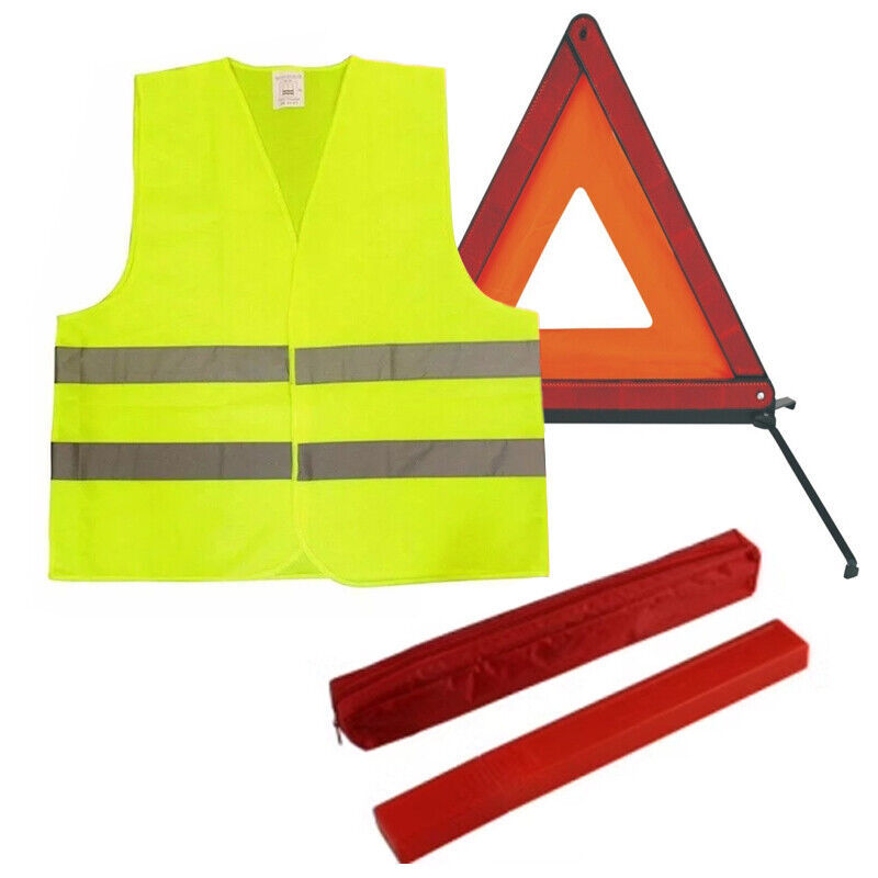 Car Warning Triangle Reflective Emergency Breakdown & High Visibility Vest - TikTopia