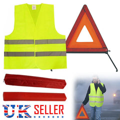 Car Warning Triangle Reflective Emergency Breakdown & High Visibility Vest - TikTopia