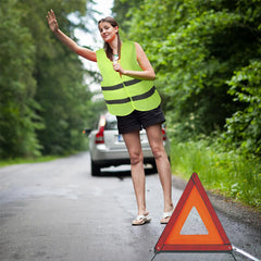 Car Warning Triangle Reflective Emergency Breakdown & High Visibility Vest - TikTopia