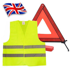 Car Warning Triangle Reflective Emergency Breakdown & High Visibility Vest - TikTopia