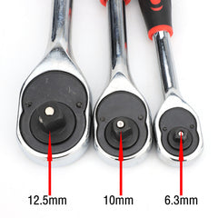 3 Piece 1 2  3  8  & 1  4  Ratchet Set Drive Heavy Duty Ratchet Socket UK - TikTopia