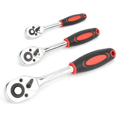 3 Piece 1 2  3  8  & 1  4  Ratchet Set Drive Heavy Duty Ratchet Socket UK - TikTopia