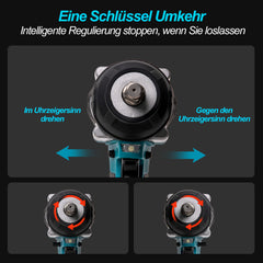 2000Nm 1-2 Cordless Electric Impact Wrench Drill Ratchet Driver For 18V - TikTopia