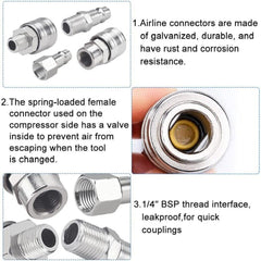 20 PCS Air Line Hose Compressor Fitting Coupling Connector Quick Release - TikTopia
