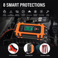 8A Smart Car Battery Fast Charger 12V Charger Automatic Pulse Repair AGM-GEL UK - TikTopia