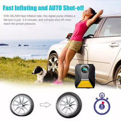 Electric Corded 12V 150PSI Car Tyre Inflator  Portable Air Compressor - TikTopia
