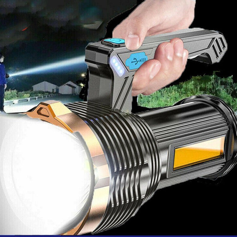 High Powered 12000000LM LED Flashlight Super Bright Torch USB Rechargeable Lamp - TikTopia