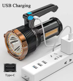 High Powered 12000000LM LED Flashlight Super Bright Torch USB Rechargeable Lamp - TikTopia