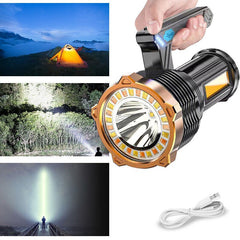 High Powered 12000000LM LED Flashlight Super Bright Torch USB Rechargeable Lamp - TikTopia