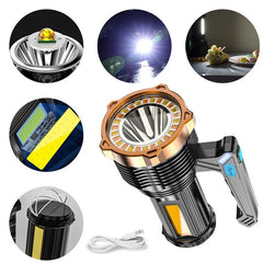 High Powered 12000000LM LED Flashlight Super Bright Torch USB Rechargeable Lamp - TikTopia