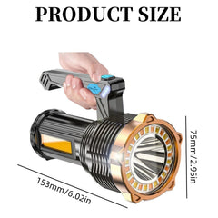 High Powered 12000000LM LED Flashlight Super Bright Torch USB Rechargeable Lamp - TikTopia