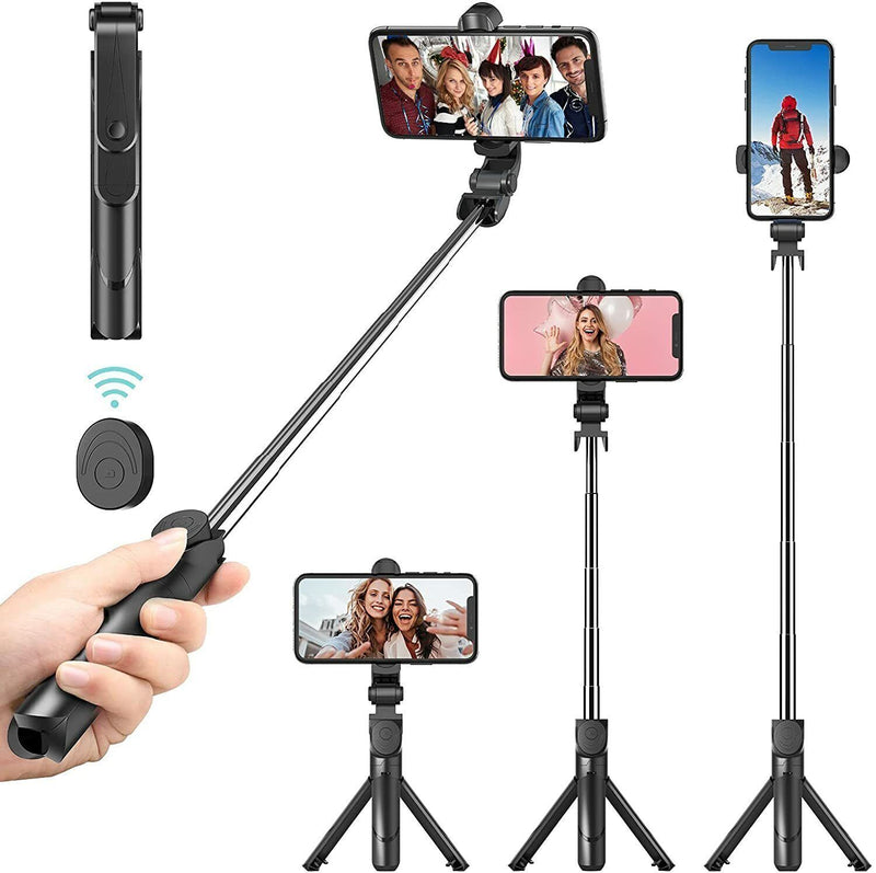Bluetooth Selfie Tripod Telescopic Stick Remote Monopod Extendable Phone Holder - TikTopia