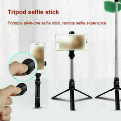Bluetooth Selfie Tripod Telescopic Stick Remote Monopod Extendable Phone Holder - TikTopia