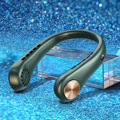 New Mini Neck Fan Portable Bladeless Hanging Neck Rechargeable Air Cooler Mini Summer Sports Fans - TikTopia