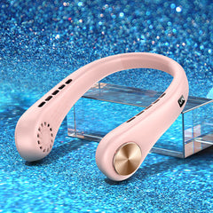 New Mini Neck Fan Portable Bladeless Hanging Neck Rechargeable Air Cooler Mini Summer Sports Fans - TikTopia