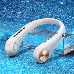 New Mini Neck Fan Portable Bladeless Hanging Neck Rechargeable Air Cooler Mini Summer Sports Fans - TikTopia