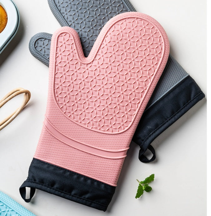 Heat-Resistant Silicone Oven Gloves (1 Pair) – Non-Slip, Waterproof & Flameproof - TikTopia