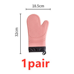 Heat-Resistant Silicone Oven Gloves (1 Pair) – Non-Slip, Waterproof & Flameproof - TikTopia