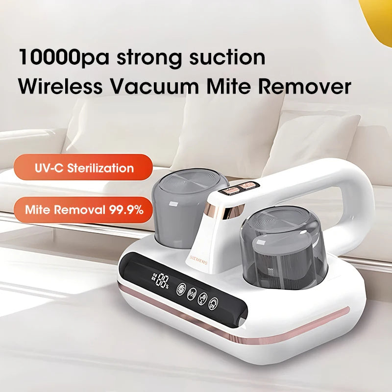 New Mattress Vacuum Mite Remover Cordless Handheld Cleaner Powerful Suction For Cleaning Bed Pillows Home Supplies - TikTopia