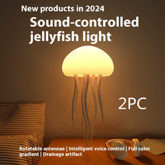 LED Jellyfish Mood Lamp Jellyfish Night Light Portable Jellyfish Lamp Jellyfish Decorations Smart Table Lamp For Bedside Desk - TikTopia