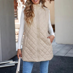Stand Collar Sleeveless Warm Vest New Zipper Vest - TikTopia