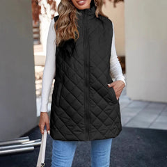 Stand Collar Sleeveless Warm Vest New Zipper Vest - TikTopia