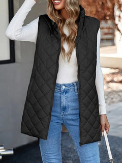 Stand Collar Sleeveless Warm Vest New Zipper Vest - TikTopia