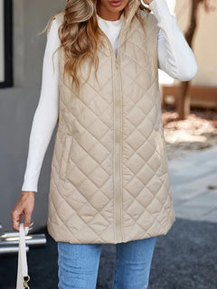 Stand Collar Sleeveless Warm Vest New Zipper Vest - TikTopia