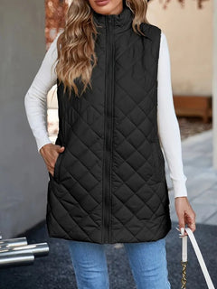 Stand Collar Sleeveless Warm Vest New Zipper Vest - TikTopia