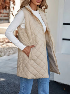 Stand Collar Sleeveless Warm Vest New Zipper Vest - TikTopia